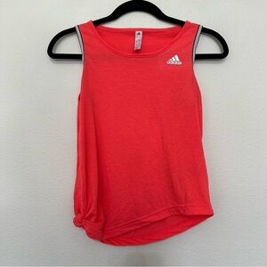 Adidas neon pinky orange tie side running tank top size XS extra small women’s